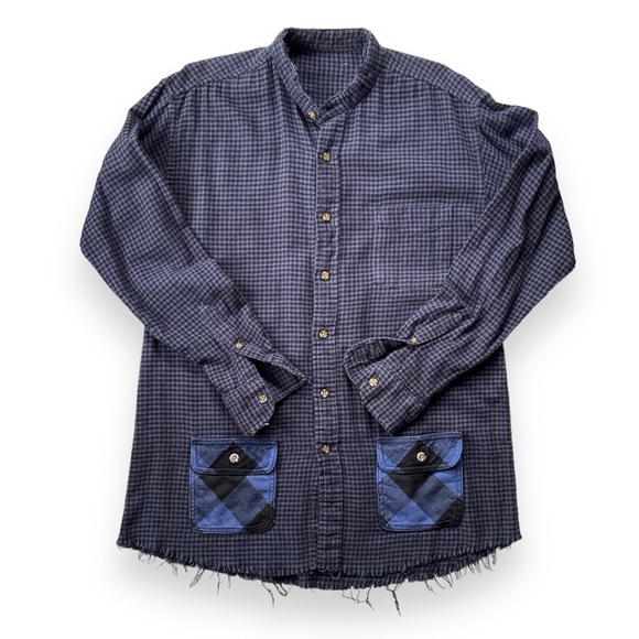 “Greg Lauren Style” Deconstructed Plaid Flannel Shirt - Picture 1 of 7
